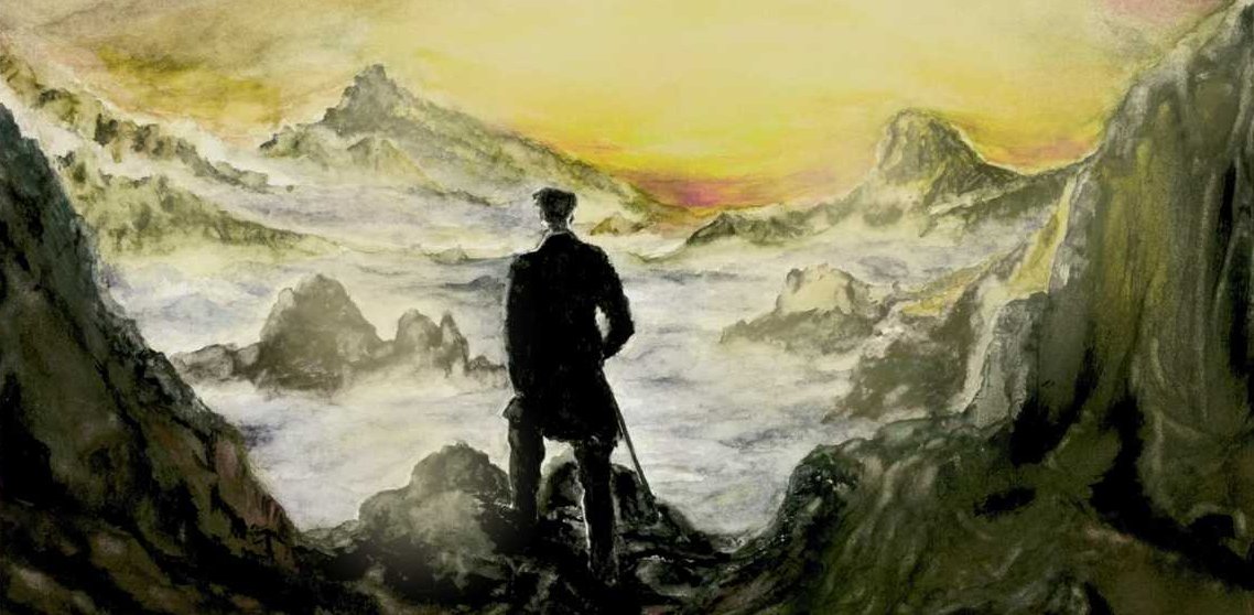 Frank Polakowski`s Wanderer im Nebel. Nachempfindung eines Gem&auml;ldes von Caspar David Friedrich